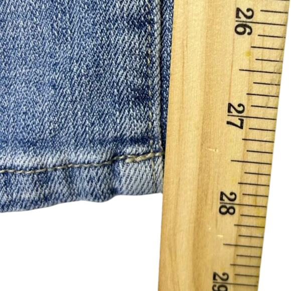 Pilcro Anthropologie Slim Boyfriend Jeans Size 32 Patchwork Distressed Y2K Boho - Picture 5 of 8